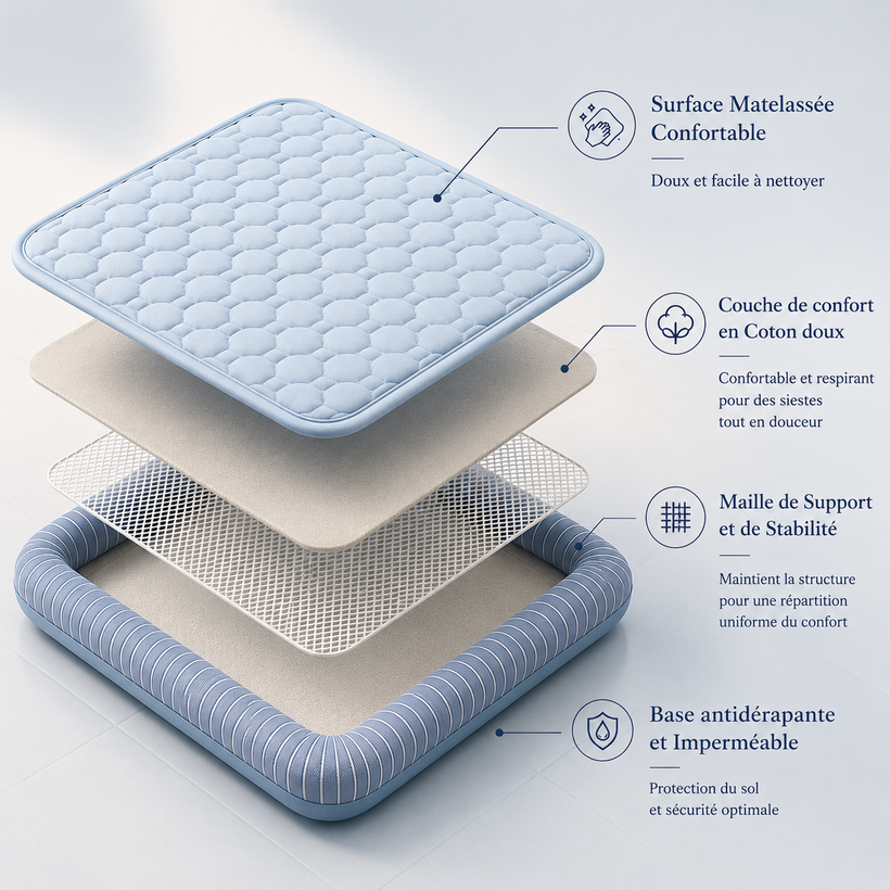 Un matelas frais, prêt quand il en a besoin.